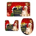 thumbnail image 4 of Juego de alfombras de baño La alfombra antideslizante de la estera del cuarto de baño de la franela del tema de la Navidad 3pcs / set fijó 13 13 Magideal Juego de alfombras de baño, 4 of 6
