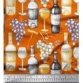 thumbnail image 1 of Soimoi Cotton Jersey Fabric Grapes,Wine Glass & Bottle Printed Craft Fabric by the Yard 58 Inch Wide, 1 of 1