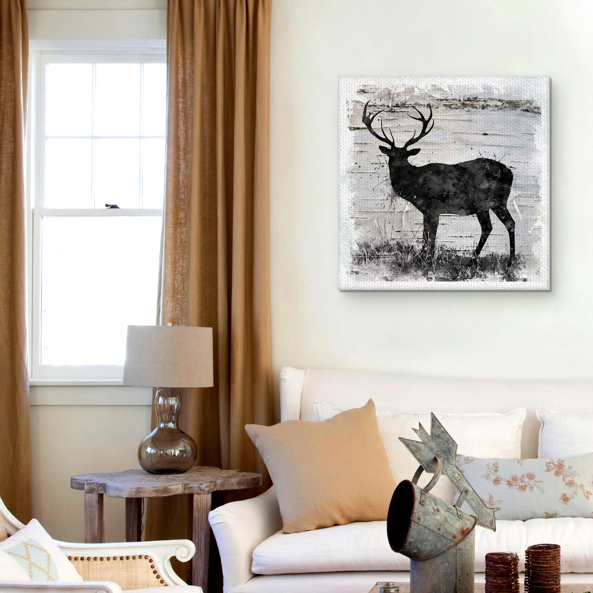Masterpiece Art Gallery Birchbark Deer By Carol Robinson Canvas Art Print 24" x 24"
