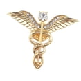 thumbnail image 3 of Broche con forma de cruz de alas de Ángel Yinane oro, 3 of 8