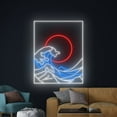 thumbnail image 3 of Handmadetneonsign Sun & Wave Neon Sign, Sunrise Sunset Wall Art Decor, Ocean Waves Wall Decor, 3 of 5