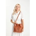 thumbnail image 2 of Bolso tipo bandolera de piel Gladdon con flecos, marrón, para mujer, 2 of 6