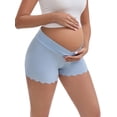 thumbnail image 4 of INSPIRE CHIC Women's Ice Silk Anti-Chafing Maternity Knickers High Rise Tummy Support Lightweight No Trace Panties M Blue, 4 of 5