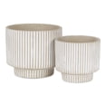 thumbnail image 4 of Triani Round Lined Pattern Band Pattern Ceramic Pot- Large - Gray, 4 of 4