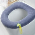 thumbnail image 7 of Thicker Soft Fabric Toilet Seat Cover Pad Cushion with Hanging Loop, Stretchable Washable Warmer Cushioned Covers Pad Reusable for All Oval Toilet Seats, 7 of 7
