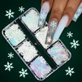 thumbnail image 4 of White Snowflake Sequins Winter Decoration Christmas Ornament Mixed Size Glitter Embellishments, 4 of 6