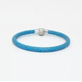 thumbnail image 4 of QQTDFG Unisex Men's Genuine Leather Stainless Steel Magnetic Clasp Bracelet Light Blue-11 - Oval Sand Magnetic Silver, 4 of 5