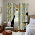 thumbnail image 3 of Dark Gray Floral Blackout Curtains,Grey Decorative French Country Dark Antique Decor Hummingbird Window Covering for Living Room Bedroom Dining,52x96 Inch, 3 of 6