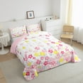 thumbnail image 4 of Feelyou Dreamyink Cherry Blossoms Bedding Comforter Set, Pink Flower Floral Twin Comforter Sets, Teens Kids Girls Women Reversible Bedding Set, Luxury Bedroom Decor, 2pcs, 4 of 9