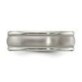 thumbnail image 3 of Solid Titanium Men's Matte Brushed Finish and Tri Dome Milgrain 7mm Ring Comfort-Fit Band Size 11, 3 of 4