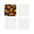 thumbnail image 2 of Kll Square Drink Coasters Set Of 4,Pu Leather Absorbent Coasters Set Decorative Coffee Cup Coasters Housewarming Gift For Home Decor-Orange Pumpkin Autumn Maple Falling Leaves, 2 of 9