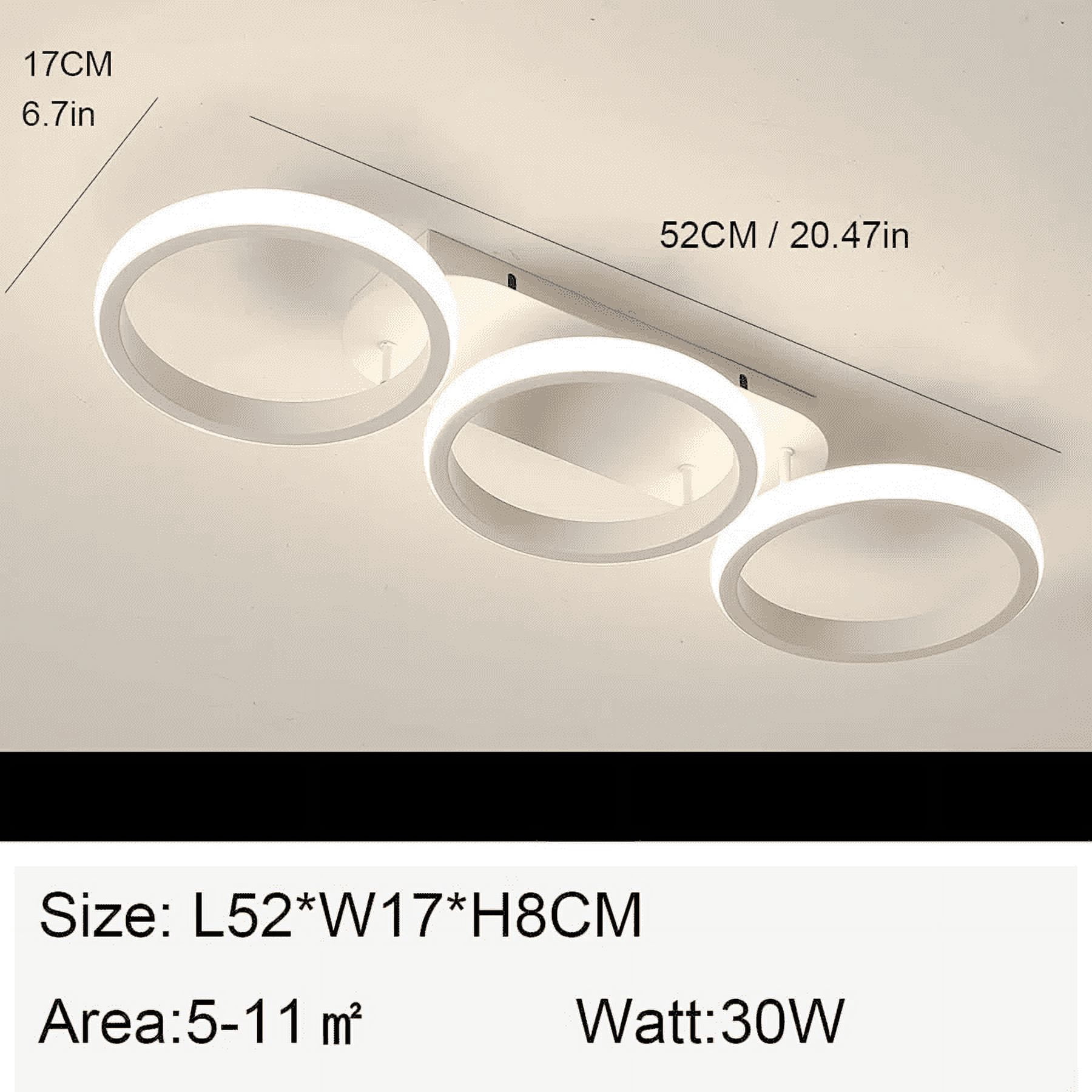 ADISUN 3-Circle Flush Mount Ceiling Light Fixture Modern LED Ceiling Lamp Warm Lights for Hallway, Entryway, Bedroom, Balcony, Aisle, Dining Room, White