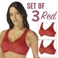 thumbnail image 1 of Carole Martin Full-Freedom Comfort Bra Wireless Front Closure Style 7218 Set of 3-Red 40, 1 of 27