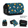thumbnail image 1 of Estuche de lona con astronauta, bolsa de lápices con doble cremallera, bolsa de almacenamiento de suministros escolares, gran capacidad, estuche para bolígrafos para estudiantes, papelería para niños, 1 of 4
