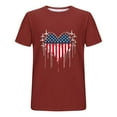 thumbnail image 4 of UVEASISHA American Flag Shirts Men Big and Tall 4th of July T Shirt Novelty Heart Print Patriotic Tshirt Independence Day Casual Crewneck Tees Red XXL, 4 of 5