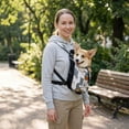 thumbnail image 4 of Dog Sling CarrierforSmall Dogs, Pet Carrier Backpack, Mesh Drawstring Bag, Shoulder Straps, 12X16 In, Gray Patchwork, Dog CarrierforMedium Dogs, Front Carry, 1 Pc, 4 of 6