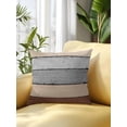 thumbnail image 2 of Waterproof Outdoor Throw Pillows with Inserts 18"x18", Brown Grey Soft Decorative Pillowcases for Couch Bedroom, Vintage Stripe Farmhouse Wood Grain Ombre Pillow Covers for Sofa Living Room, 2 of 8