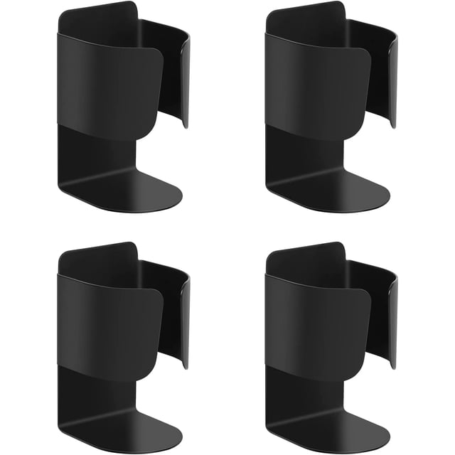 Electric Toothbrush Holder, 304 Stainless Steel Wall Mounted Self Adhesive Storage Organizer Stand Rack for Electric Toothbrush, Toothpaste, Facial Cleanser (Black 4 Pack)