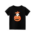 thumbnail image 5 of YOUYEDIAN Halloween Shirts for Girls Novelty Pumpkin Bat Ghost Print T-Shirt Short Sleeve Round Neck Blouse Dark Gray 8-9 Years, 5 of 5