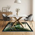 thumbnail image 3 of ODIKA 5'x7' Ultra-Soft Area Rug, Fishing Cabin Forest Border Wildlife Print Motif Motifs Lake None Washable, Bare feet friendly, Silk-Touch for Bedroom Home office, 3 of 7
