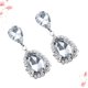 thumbnail image 4 of 1 par de pendientes plateados con forma de gota de agua, pendientes largos y brillantes con diamantes de imitación, joyería colgante, accesorios de decoración de moda para damas y niñas., 4 of 5