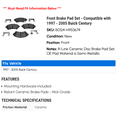 thumbnail image 2 of Front Brake Pad Set - Compatible with 1997 - 2005 Buick Century 1998 1999 2000 2001 2002 2003 2004, 2 of 2