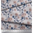 thumbnail image 3 of Soimoi Tissu Popeline de Coton Feuilles & Roses Imprimé Floral 1 Yard 42 Pouces de Large, 3 of 3