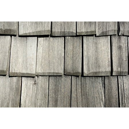 LAMINATED POSTER Pattern Facade Cladding Wood Shingle Wood Shingles Poster Print 24 x (Best Wood For Shingles)