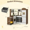 thumbnail image 3 of Costway Corner Kitchen with Lights and Sounds Interactive Wooden Playset Toy Kitchen Set Brown, 3 of 10