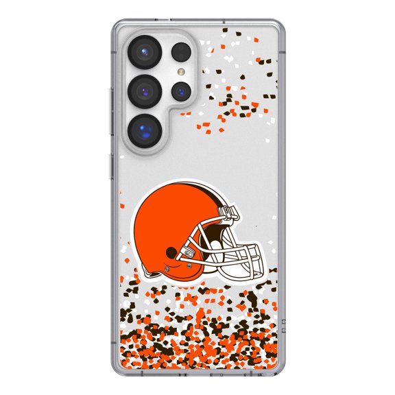 Cleveland Browns Galaxy Clear Case with Confetti Design