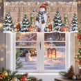 thumbnail image 5 of Christmas Snowman Valances for Windows, 42 x 18in, Squirrel Cat Winter Tree Snowflake Board Rod Pocket Kitchen Valance Curtain Light Filtering Window Treatments for Living Room Bedroom, 1 Panel, 5 of 7