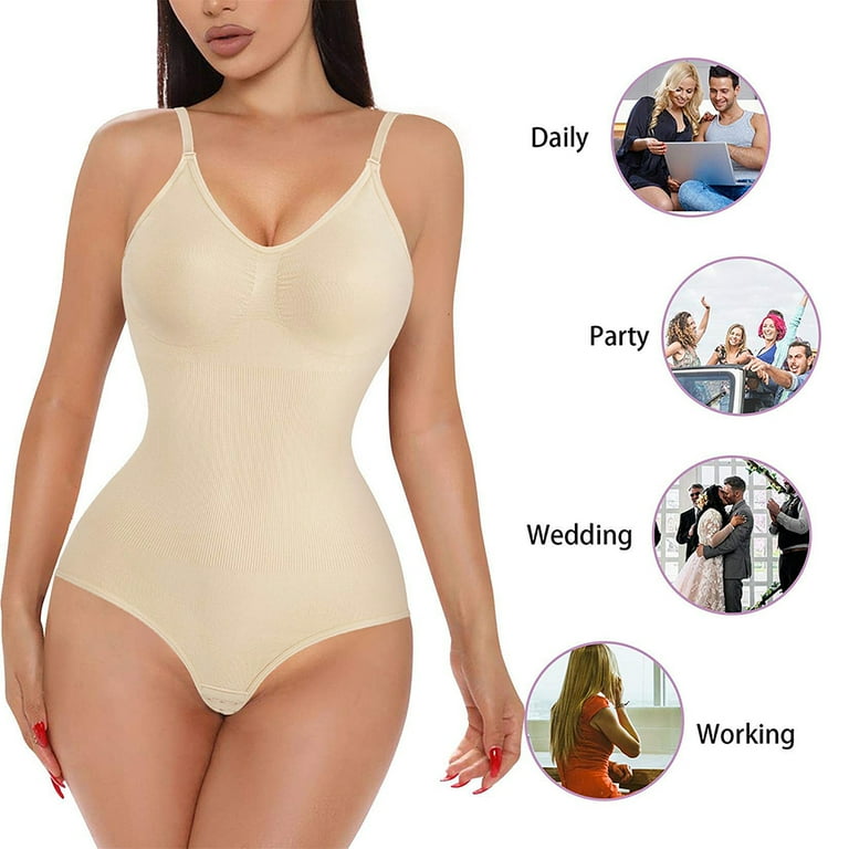 Women Slimming Bodysuits Shapewear Tops Tummy Control Body Shaper Spaghetti  Strap Camisole Leotards Bodycon Jumpsuit Plus Size