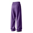 thumbnail image 5 of Mens Cargo Sweatpants Relaxed Straight Leg Uncuffed Jogger Drawstring Elastic Waist 4 Deep Pockets Open Bottom Lightweight for Spring Fall Outdoor Active Wear Purple L, 5 of 7
