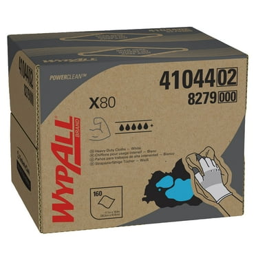 Wypall X80 Cloths, HYDROKNIT, BRAG Box, 11.1 x 16.8, White, 160/Carton | Order of 1 Carton Wipes