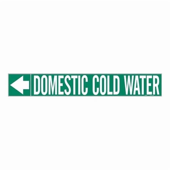 Brady Pipe Mrkr,Domestic Cold Water,1in H 20425