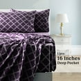 thumbnail image 5 of Lux Decor Collection Premier 1800 Collection Soft Microfiber Queen Bed Sheet Set, Wrinkle, Fade Stain Resistance Bedding Set & Pillowcases - Purple, 5 of 7