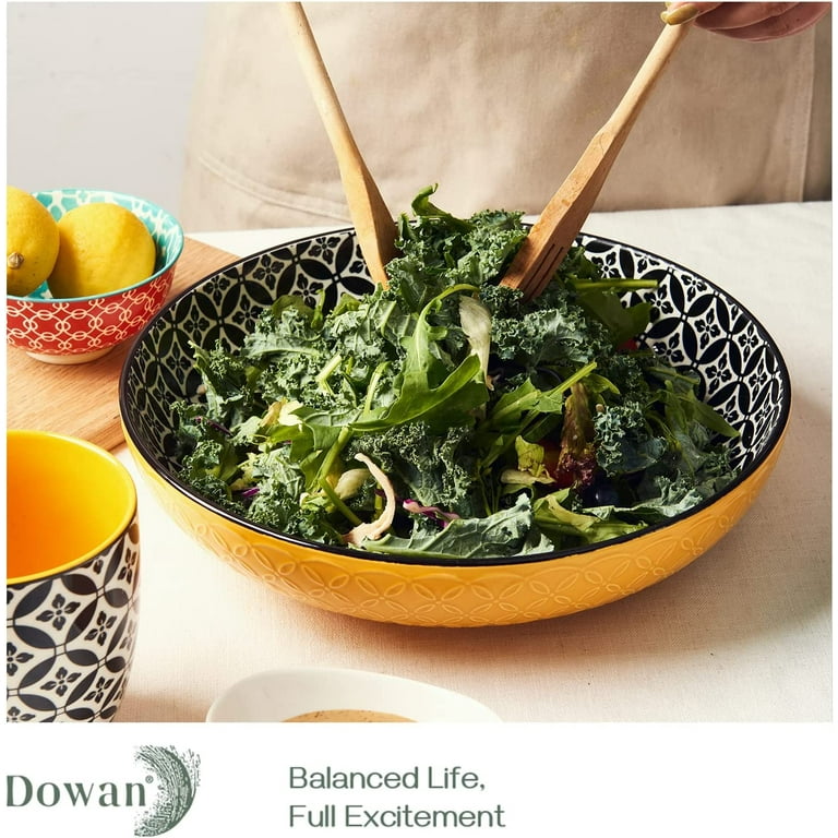 Dowan 8 Large Serving Bowls - 2 Quart Big Salad Bowl Porcelain