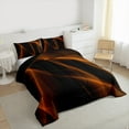 thumbnail image 3 of Manfei Geometric Geometric Lines Queen Comforter Set,Modern Abstract Art Bedding Sets,Orange Black Ribbon Bedding Comforter Set For Teens,Microfiber Bedroom Decor Reversible,3pcs, 3 of 8