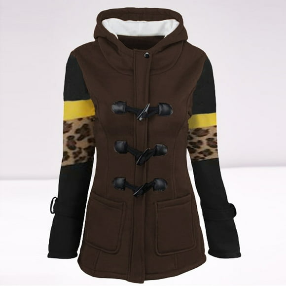 zanvin Tops for Women, Fashion Women Windbreaker Outwear Leopard Pacthwork Slim Coat Jacket Trench Shirt