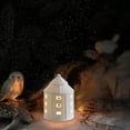 thumbnail image 4 of Figura de casa navideña iluminada, decoración de mesa navideña con lámpara de noche de cerámica luminosa, decoración navideña para chimenea navideña Estilo A, 4 of 7