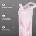 thumbnail image 2 of TAL 26oz Stainless Steel Ranger Water Bottle with Easy Sip Straw, Ballet, 2 of 9