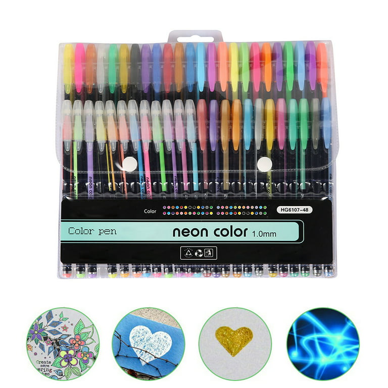 Gel Pens Set, 1.0 mm Tip Sizes, Fine Point, Assorted Colors, 48 Count 