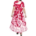 thumbnail image 2 of Ruimatai Robe Décontractée Grande Taille pour Femmes Manches Courtes Col Rond Été Fluide Confortable Élégante Imprimée Plage Fête T-Shirt Robe, 2 of 8