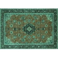 thumbnail image 1 of Ahgly Company Indoor Rectangle Medallion Turquoise Blue Traditional Area Rugs, 2' x 5', 1 of 4