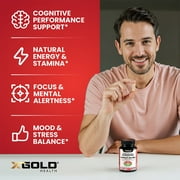 Korean Red Panax Ginseng 1200mg + Ginkgo Biloba - Extra Strength Root Extract Powder Supplement w/High Ginsenosides Vegan Capsules for Energy, Performance & Focus Pills for Men & Women