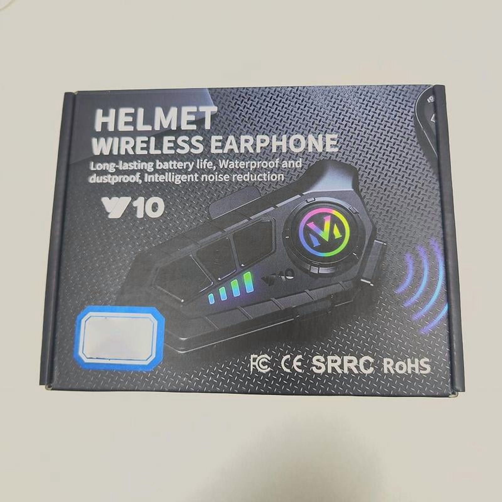 Rechargeable Motorcycle Helmet Speaker, IPX6 Waterproof Helmet Earphone with Automatic Response/Call Music Control, Compatible with All Helmets