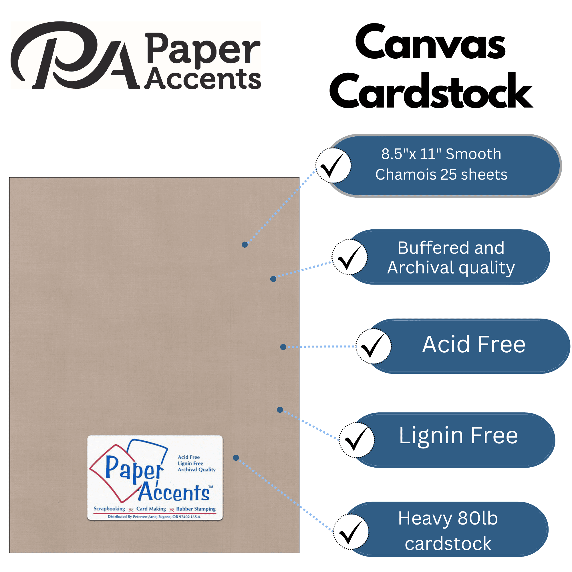 Paper Accents Cardstock 8.5"x 11" Canvas 80lb Chamois 25pc