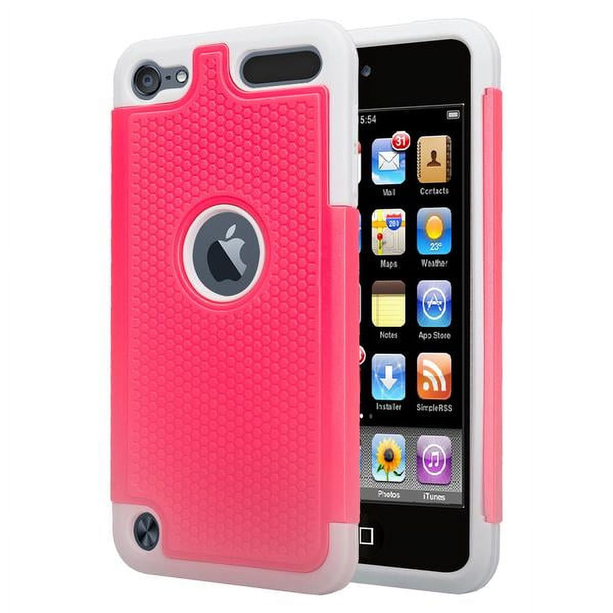 iPod Touch 5 Case,iPod Touch 6 Case, Slim Anti-Slip Armor Cover Case for Apple iPod touch 5, touch 6, 5th, 6th Generation - Hot Pink