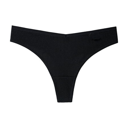 

Fengqque Women s Thong G-String Cotton Thongs Women s Panties Sexy V Waist Female Underpants Pantys Lingerie