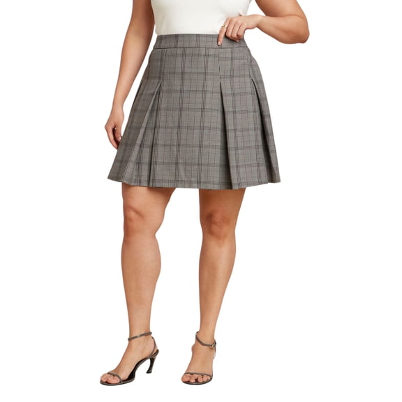 ELOQUII Women's Plus Size Pleated Mini Skirt